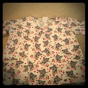 Cute kitty scrub top!