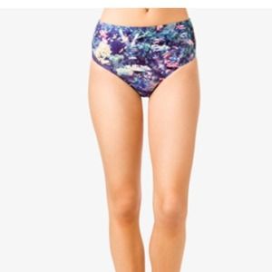 High waisted retro print bikini bottoms