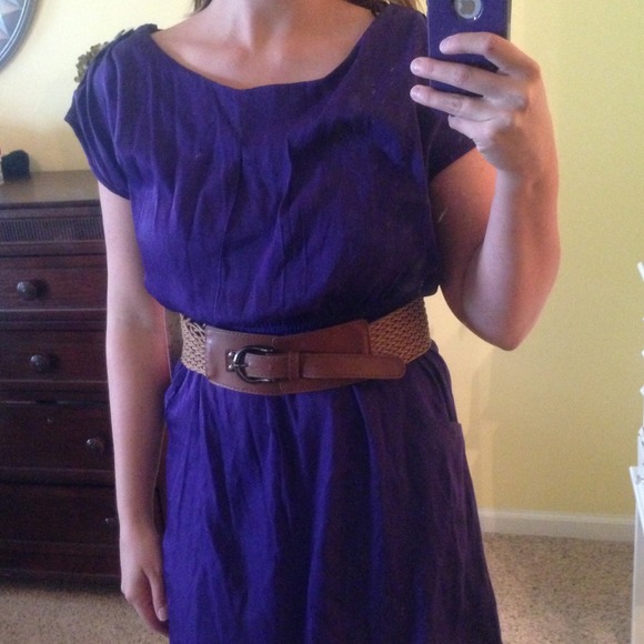*** SOLD*** Purple Boatneck Dress - Picture 2 of 3