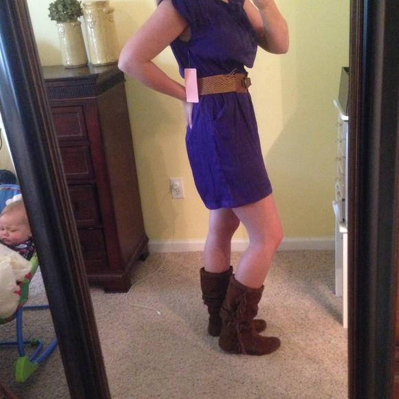 *** SOLD*** Purple Boatneck Dress - Picture 3 of 3