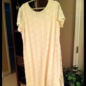 Newport News Cream Crochet Dress