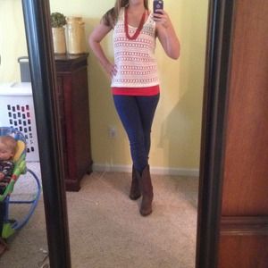 Crocheted Knit Tank Top