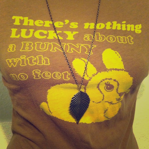 🎀SOLD🎀Brown & Mustard Unlucky Bunny Tee