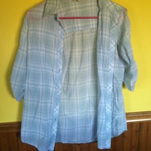 Light blue and white button up