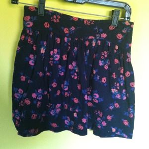 Navy floral skirt