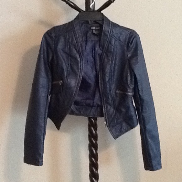 Navy blue moto jacket