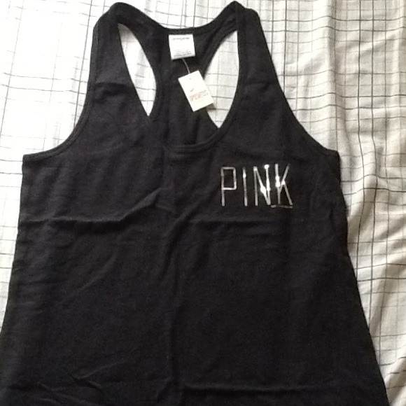 *^SOLD^*  Vs Pink yoga tank in black - Picture 1 of 2