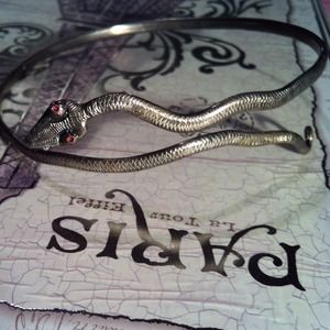 Silver snake upper arm bracelet