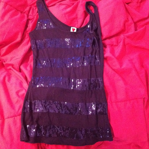 navy sequin tank
