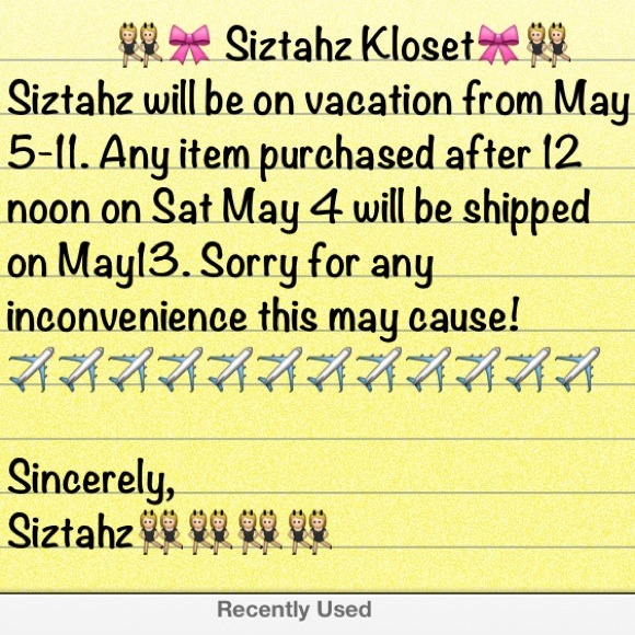 We are out of town from May 5-11! ✈✈✈✈🎀✈✈✈🎀