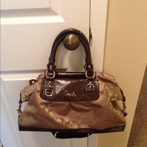 Coach- Ashley Sabrina khaki tote!