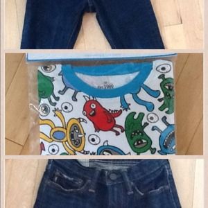 Size 8 kids AF skinny jeans. 2 pairs and cp pjs