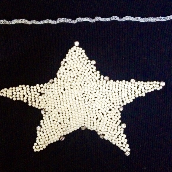 🌟PEARLY BEADED STUDDED & RHINESTONES STAR TANK🌟 - Picture 2 of 3