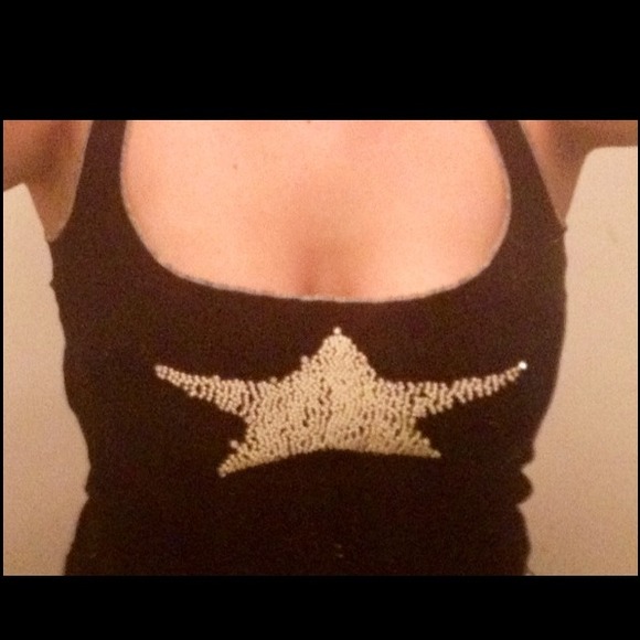 🌟PEARLY BEADED STUDDED & RHINESTONES STAR TANK🌟 - Picture 3 of 3