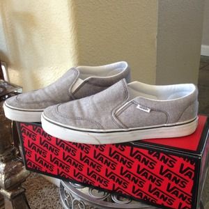 Men's Vans  Grey and White Asher size 7