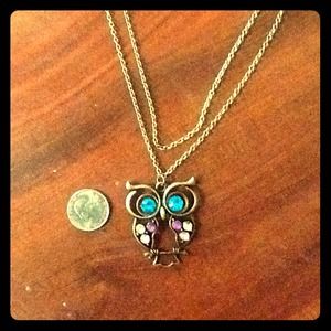 Cute blingy owl necklace