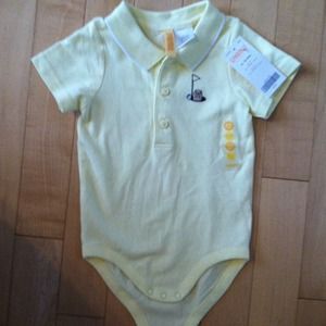Gymboree 9-12 months light yellow polo NWT