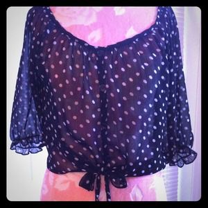 Black and white polka dot top