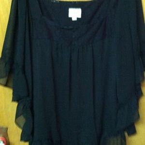 Black poncho style shirt