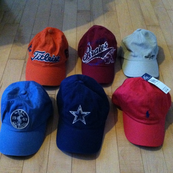 2 Ralph Lauren hats, tommy Hilfiger, titleist more