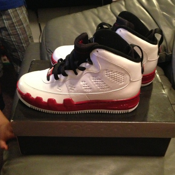 Jordan AF1 white $ red sz 7 men ( sz 9 women)