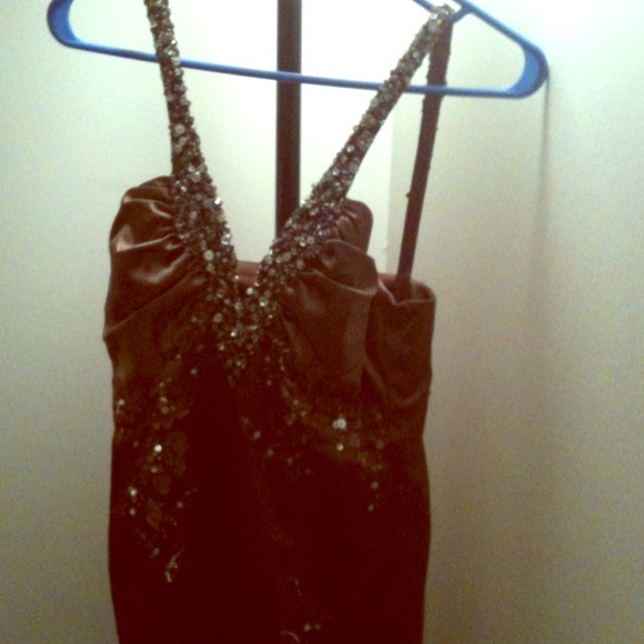 Mandalay brown beaded dress