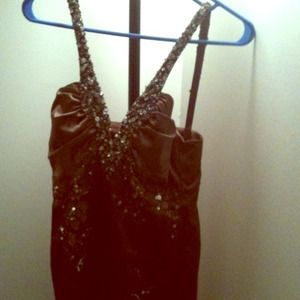Mandalay brown beaded dress