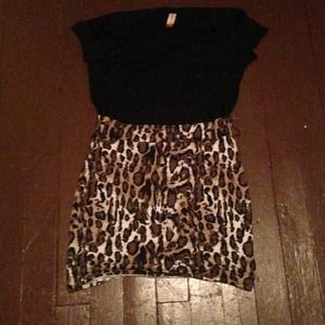 Black and leopard print shirt/dress