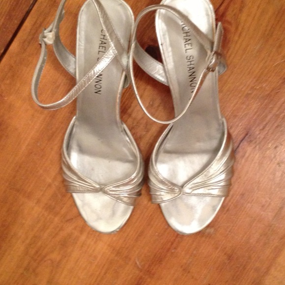 Silver Open Toe High Heel Shoes