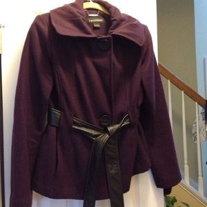 1 Madison Womans Short Coat Plum Color Size Small