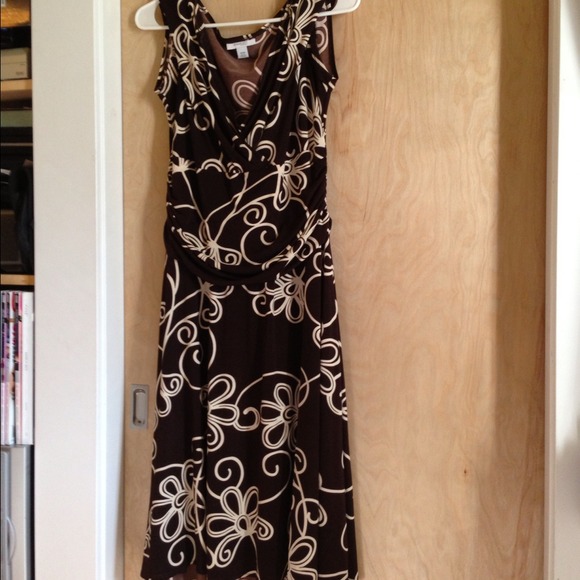 Brown and cream dress