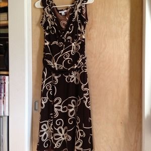 Brown and cream dress