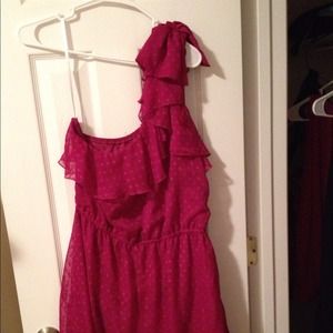 Xhiliration one shoulder ruffle dress