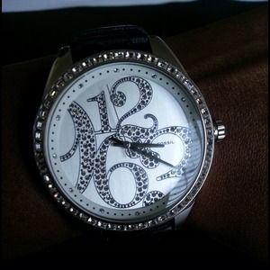 Black large face women's Fossil Watch