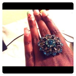 Blue and green stone ring