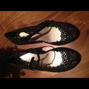 Jelly wedge Mary Janes