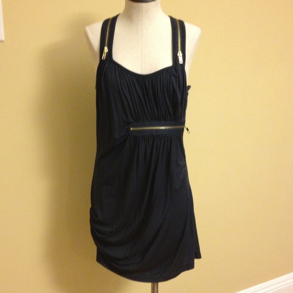 Navy zipper dress