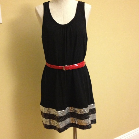 Sequin black dress.