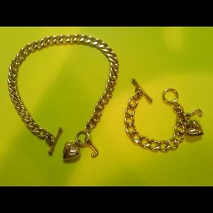 Juicy Couture Gold Charm Necklace & Bracelet Set