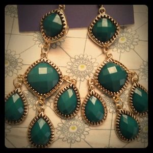 Emerald green drop earrings