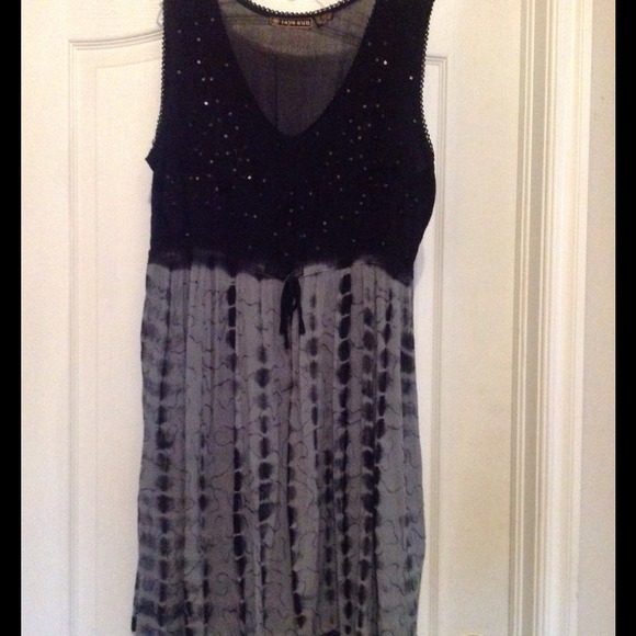 SOLD Black top & tie dye bottom dress or cover-up