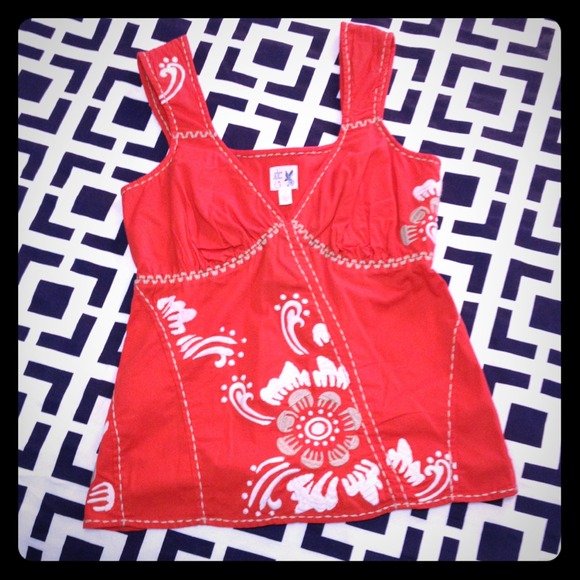 Embroidered sleeveless top from Anthropologie