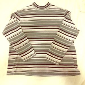 Black & white striped shirt.