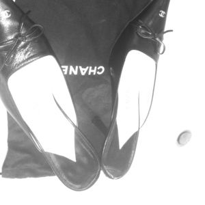 Chanel sexy black backless heels size 8.5
