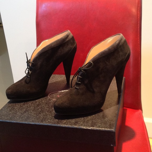 Prada Boots - Prada black suede platform booties