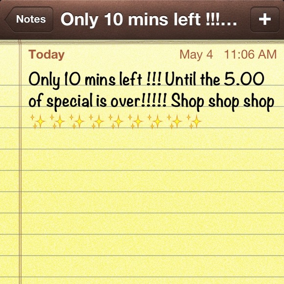 $5.00 only 10 mins left!!!!! Shop now