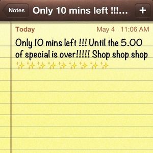 $5.00 only 10 mins left!!!!! Shop now