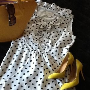 Kate Spade White/Black Polka Dots Dress Size 6