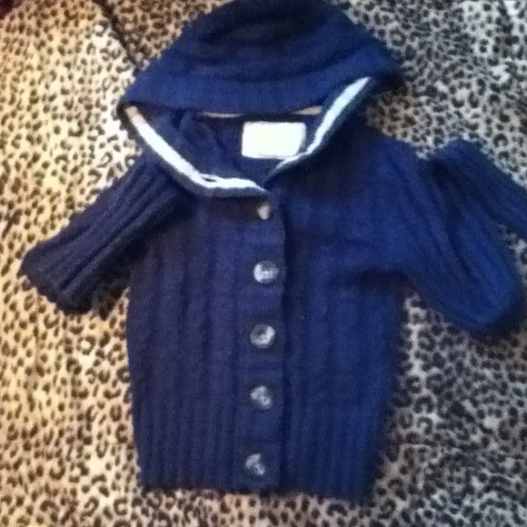 Navy blue button up sweater
