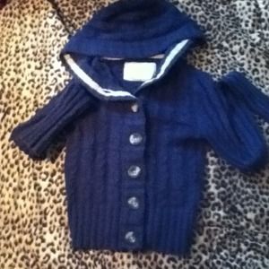 Navy blue button up sweater